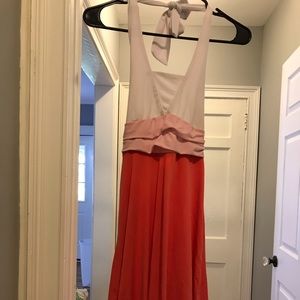 Speechless pink and white halter neck dress